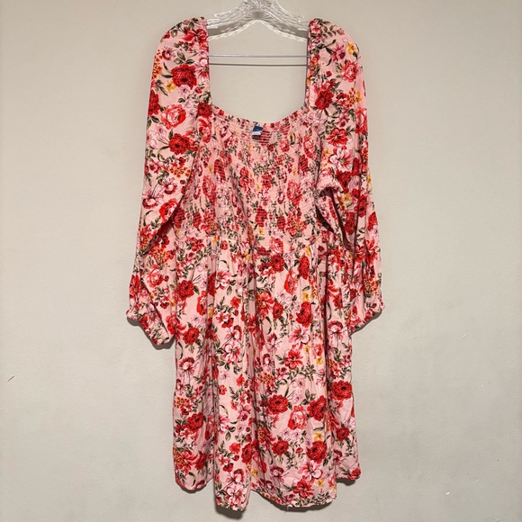 Old Navy Red and Pink Sundress with Bishop Sleeves - Picture 4 of 16